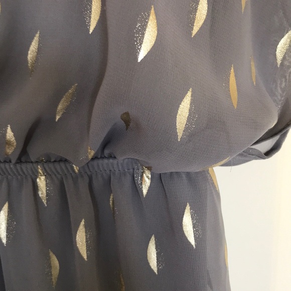 Gray & Metallic Gold Dress, Size Small - Picture 3 of 6